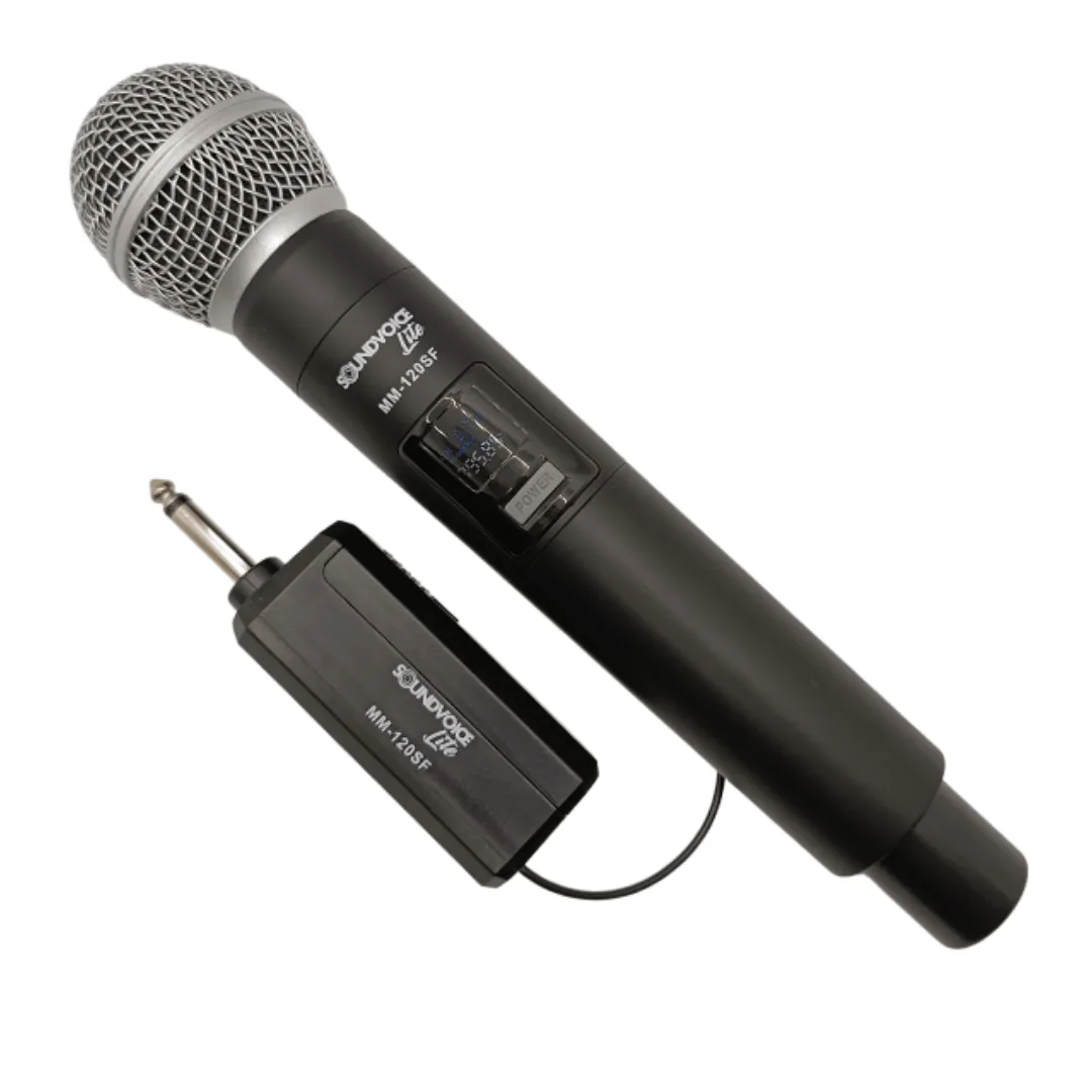 MICROFONE SEM FIO SOUNDVOICE MM-120 SF VHF FREQUENCIA FIXA