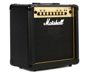 CUBO MARSHALL PARA GUITARRA MG15GFX GOLD