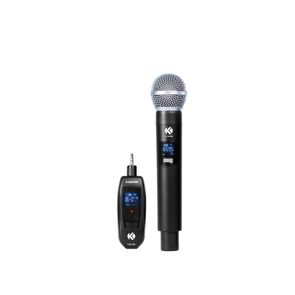 MICROFONE SEM FIO KADOSH K201M COM 1 BASTÃO DE MÃO UHF