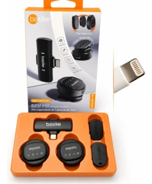 MICROFONE BASIKE SEM FIO DE LAPELA PARA LIGHTNING BA-MIC0006