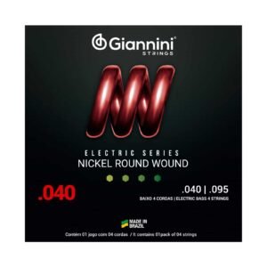 ENCORDOAMENTO PARA BAIXO 4 CORDAS GIANNINI NICKEL ROUND WOUND