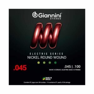 ENCORDOAMENTO PARA BAIXO 4 CORDAS GIANNINI NICKEL ROUND WOUND