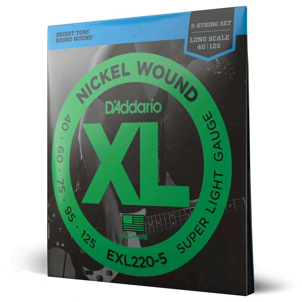 ENCORDOAMENTO PARA BAIXO 5 CORDAS EXL220-5 D'ADDARIO NICKEL